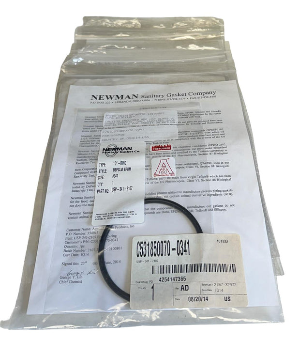 8 NEW ROSEMOUNT NEWMAN C531850070-0341 / USP-341-2107 O-RINGS SIZE #341 NSMP