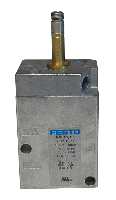 NEW FESTO MFH-3-1/4-S / 7959 PNEUMATIC SOLENOID VALVE 1-8BAR ELECTRICAL NSMP