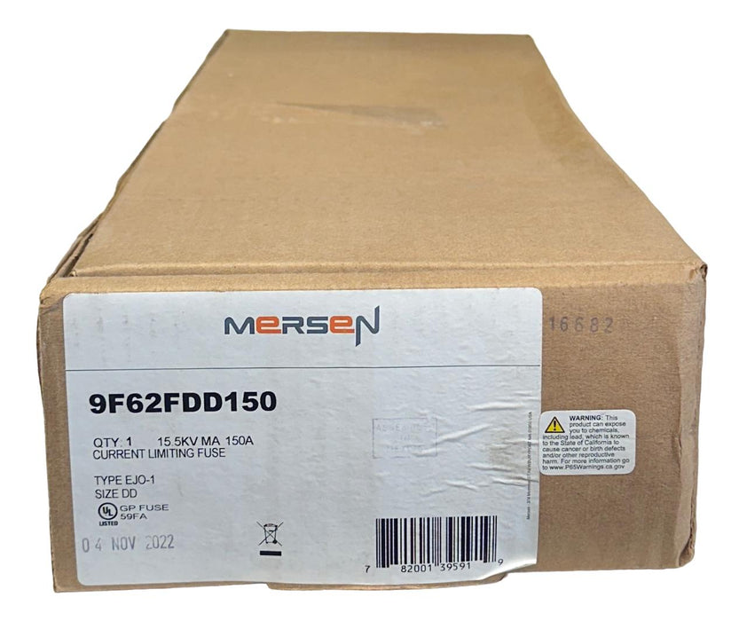 NEW MERSEN 9F62FDD150 / EJO-1 CURRENT LIMITING FUSE DD 15.5kV DOUBLE-BARREL NSMP