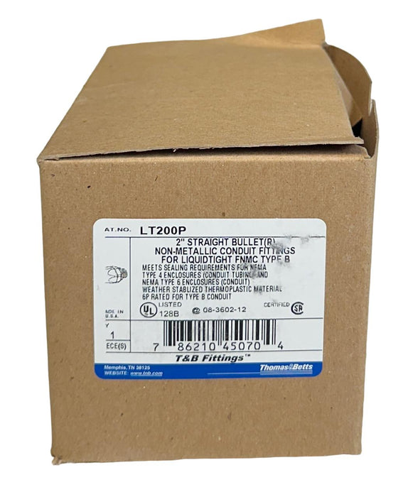 NEW THOMAS & BETTS LT200P 2'' STRAIGHT BULLET (R) NON-METALLIC FITTING NSMP