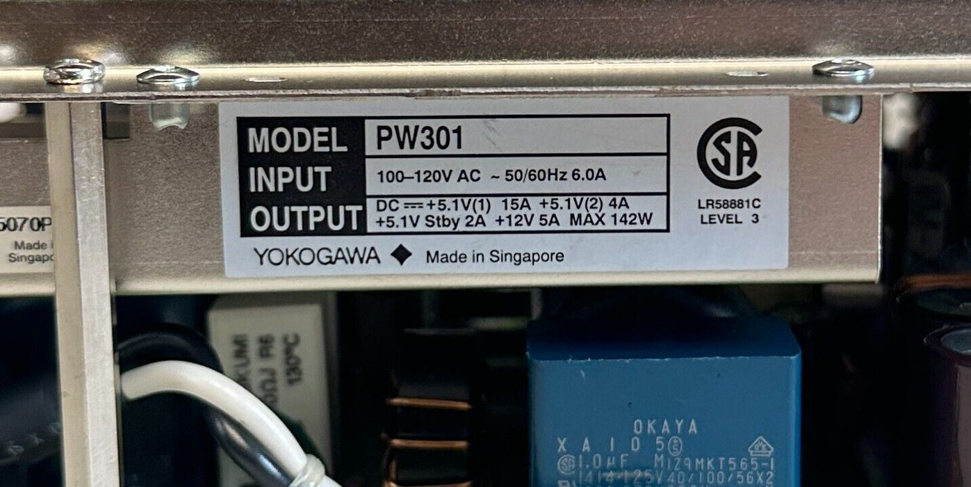 NEW YOKOGAWA PW301-S4 / PW301 POWER SUPPLY MODULE 100-120VAC 6A 50/60Hz NSNP