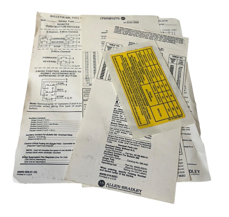 ALLEN BRADLEY 505-COD /C Bulletin 505 FULL VOLTAGE REVERSING STARTER SIZE 2 NSMP