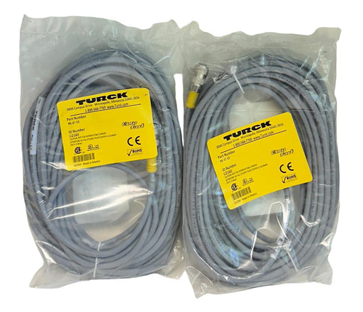 2 TURCK RK 4T-10 / U2160 EURO FAST CONNECTOR CABLES 10M 4POS NSFS