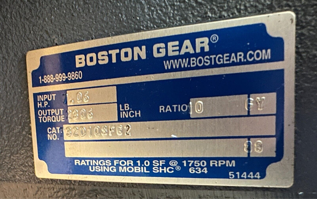 BOSTON GEAR 732D-10SF-G2 / 46892-88 700 SERIES WORM GEAR SPEED REDUCER 10:1 NSMP
