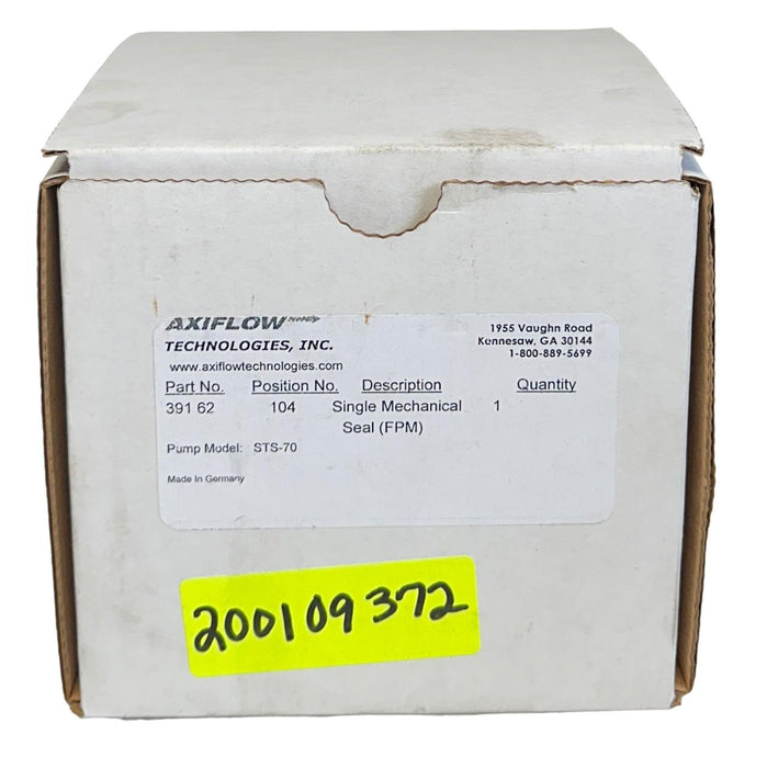 AXIFLOW TECHNOLOGIES 391-62 SINGLE MECHANICAL SEAL 104 FOR PUMP STS0-70 NSMP