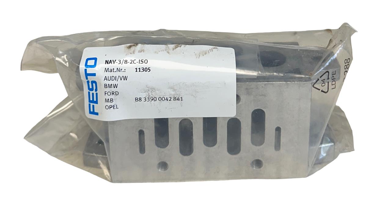 FESTO NAV-3/8-2C-ISO / 11305 PNEUMATIC MANIFOLD SUB-BASE NSFS