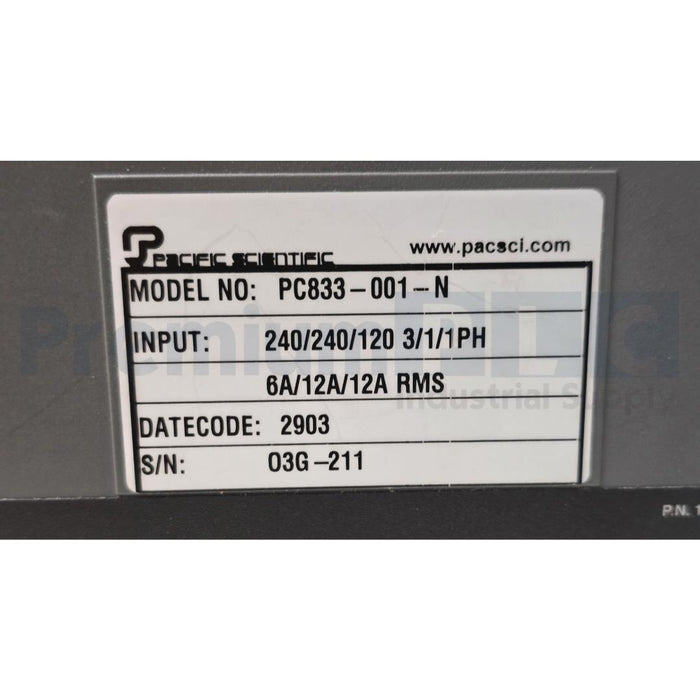 PACIFIC SCIENTIFIC /DANAHER MOTION PC833-001-N / PC800 DIGITAL SERVO DRIVE NSNP