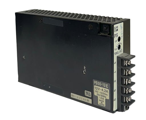 TOKO INC PS50-12C / PS5012C POWER SUPPLY 12V-4.2A 85-132VAC 50/60Hz 1.5A USNP