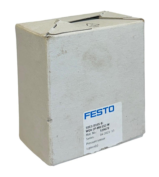 FESTO SDE3-D10S-B-WQ4-2P-M8-EX2-W / 539679 PRESSURE SENSOR W/ DISPLAY NSMP