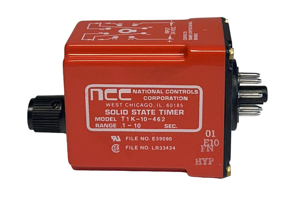 NCC T1K-00010-462 / T1K00010462 SOLID-STATE TIME DELAY RELAY .1-10SEC 24VDC NSMP