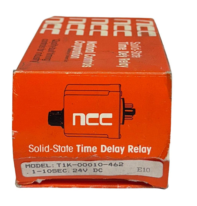 NCC T1K-00010-462 / T1K00010462 SOLID-STATE TIME DELAY RELAY .1-10SEC 24VDC NSMP