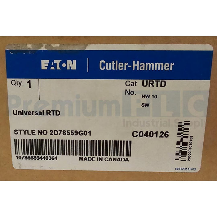 EATON CUTLER-HAMMER URTD UNIVERSAL RTD MODULE 2D78559G01 HW. 10 NSMP
