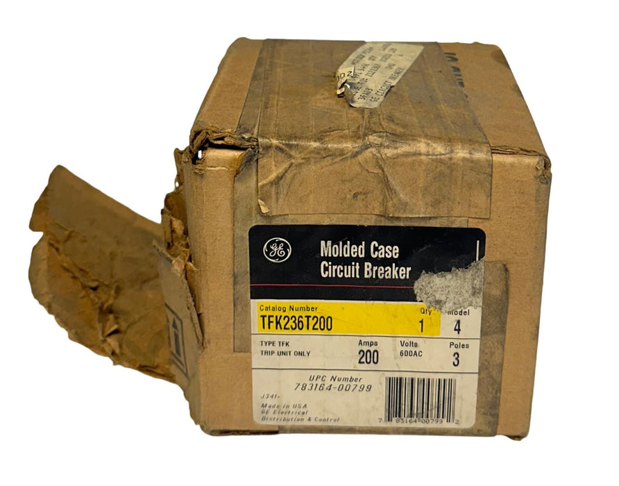 GENERAL ELECTRIC TFK236T200 TYPE TFK TRIP UNIT FOR CIRCUIT BREAKER 200A 3P NSMP