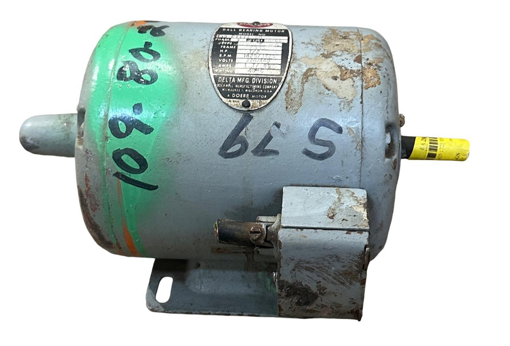 ROCKWELL DELTA MODEL M39 E1174 GN / M39E1174GN BALL BEARING MOTOR 1/2HP USNP