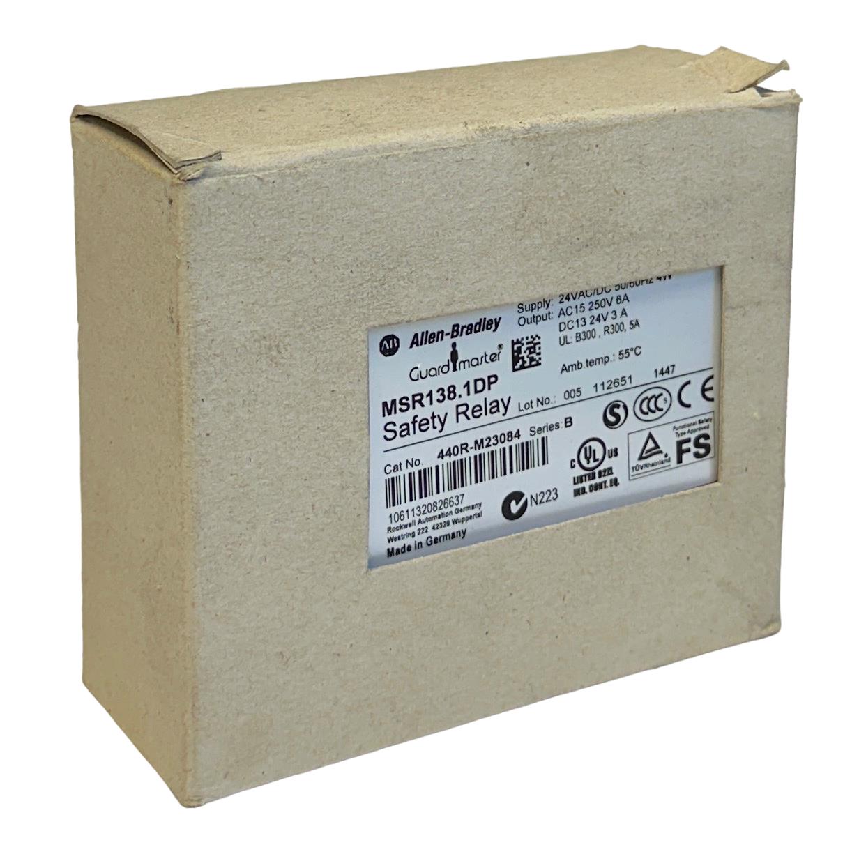 ALLEN BRADLEY 440R-M23084 /B Guardmaster SAFETY RELAY MSR138.1DP 24VAC/DC NSMP