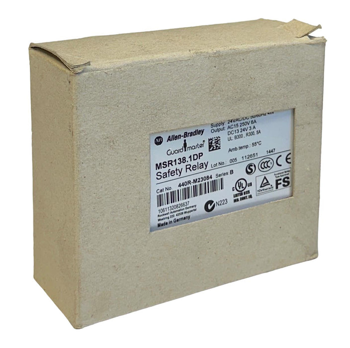ALLEN BRADLEY 440R-M23084 /B Guardmaster SAFETY RELAY MSR138.1DP 24VAC/DC NSMP