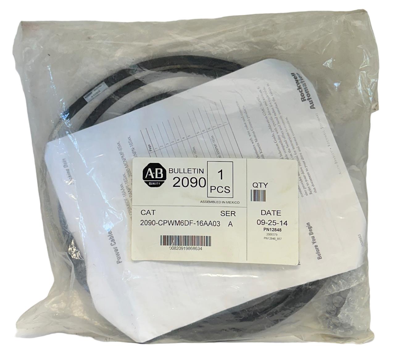 ALLEN BRADLEY 2090-CPWM6DF-16AA03 /A SERVO POWER CABLE 3M 2090CPWM6DF16AA03 NSFS