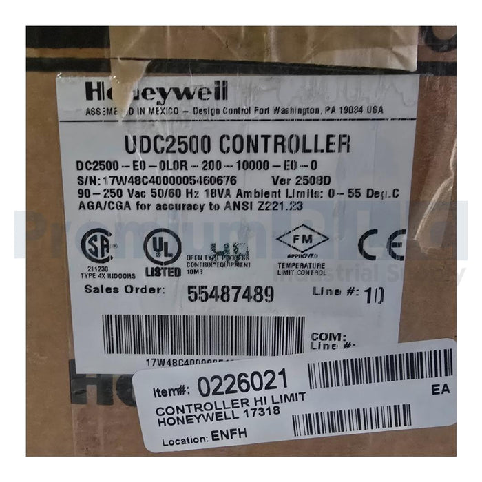 HONEYWELL DC2500-E0-0L0R-200-10000-E0-0 UDC2500 TEMP. HI LIMIT CONTROLLER NSMP