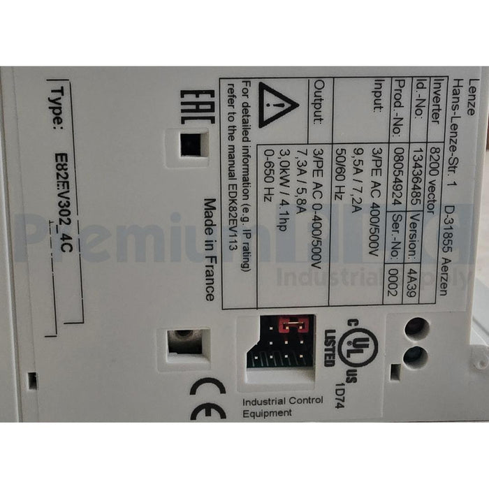 NEW LENZE E82EV302_4C / E82EV302K4C 8200 VECTOR INVERTER 3.0kW 13436485 NSNP