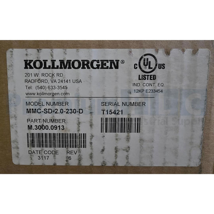 KOLLMORGEN MMC-SD-2.0-230-D REV. 6 MMC SMART DRIVE 2kW 3PH P/N M.3000.0913 NSMP