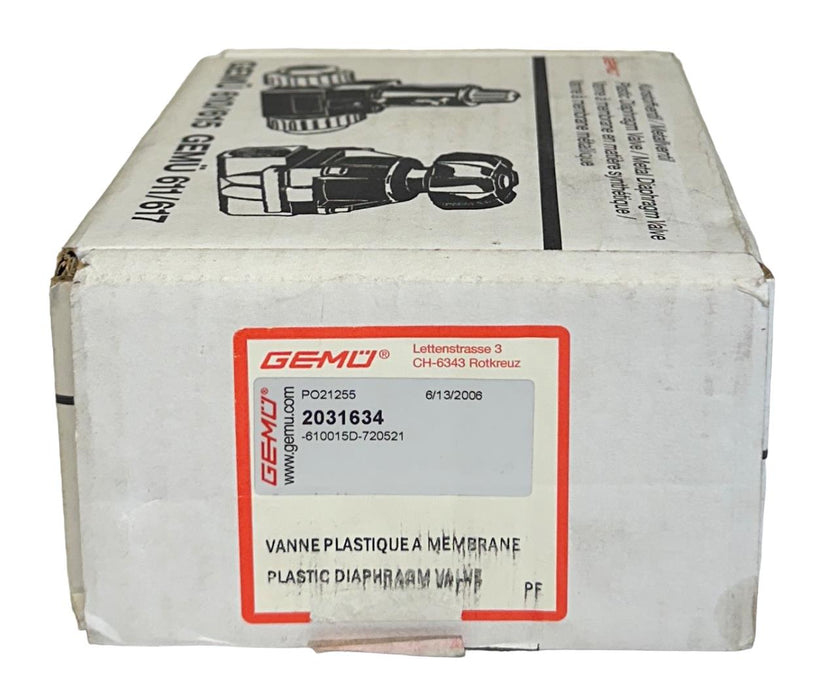GEMU 2031634 / 610 15 D 72052-1 / 61015D720521 PLASTIC DIAPHRAGM VALVE NSMP