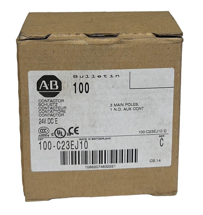 ALLEN BRADLEY 100-C23EJ10 /C BULLETIN 100 CONTACTOR 3-POLE 100C23EJ10 24VDC NSMP