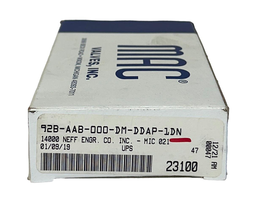MAC 92B-AAB-000-DM-DDAP-1DN / 92BAAB000DMDDAP1DN SOLENOID VALVE 24VDC NSMP