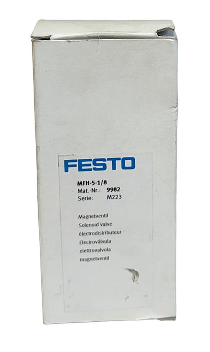 FESTO MFH-5-1/8 / 9982 MFH SERIES SOLENOID VALVE 5/2 MONOSTABLE MFH518 NSMP