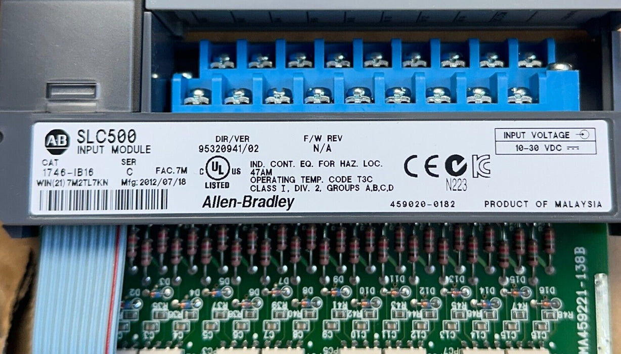 ALLEN BRADLEY 1746-IB16 /C SLC 500 16-PT INPUT MODULE 10-30VDC 1746IB16 NSMP