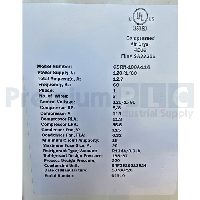 GARDNER-DENVER CHAMPION L15 / CL15 20HP ROTARY SCREW AIR COMPRESSOR W/GSRN DRYER