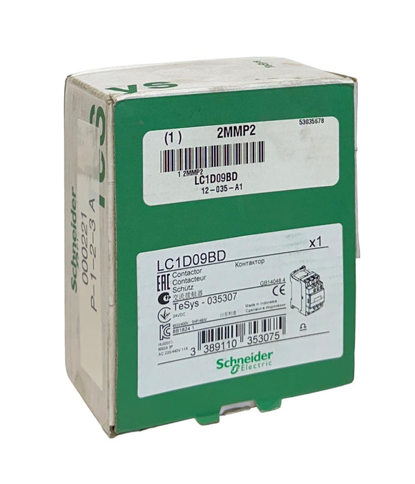 SCHNEIDER ELECTRIC LC1D09BD TeSys CONTACTOR LC1D09 24VDC COIL 9A 3-POLE NSMP