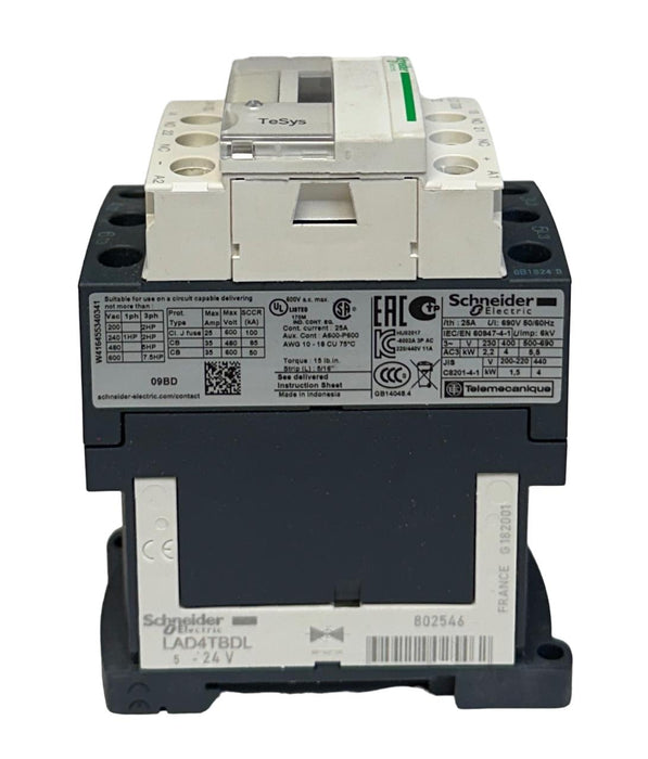 SCHNEIDER ELECTRIC LC1D09BD TeSys CONTACTOR LC1D09 24VDC COIL 9A 3-POLE NSMP