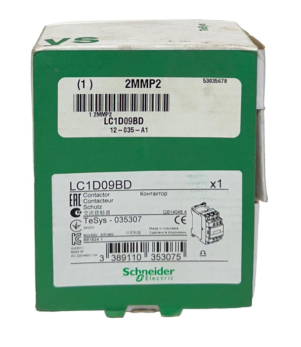 SCHNEIDER ELECTRIC LC1D09BD TeSys CONTACTOR LC1D09 24VDC COIL 9A 3-POLE NSMP