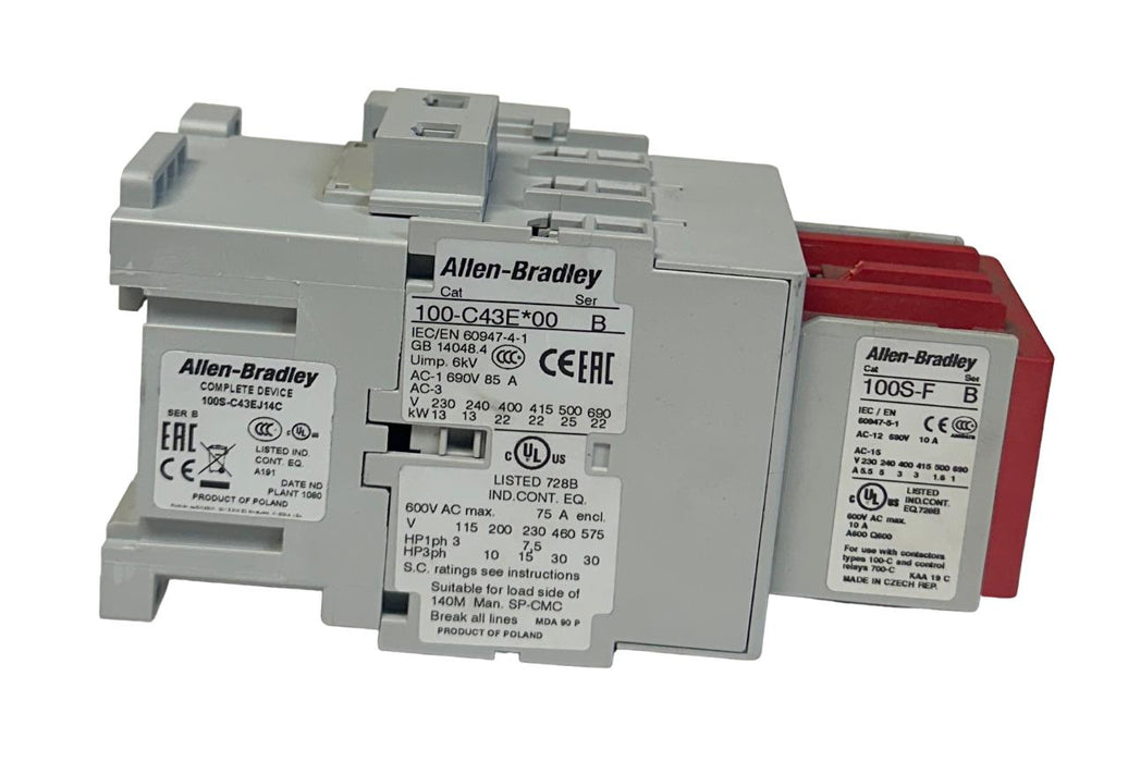 ALLEN BRADLEY 100S-C43EJ14C /B BULLETIN 100S SAFETY CONTACTOR 24VDC 3-POLE NSMP