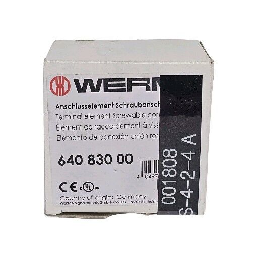 NIB WERMA 640.830.00 TUBE MOUNT TERMINAL ELEMENT 64083000