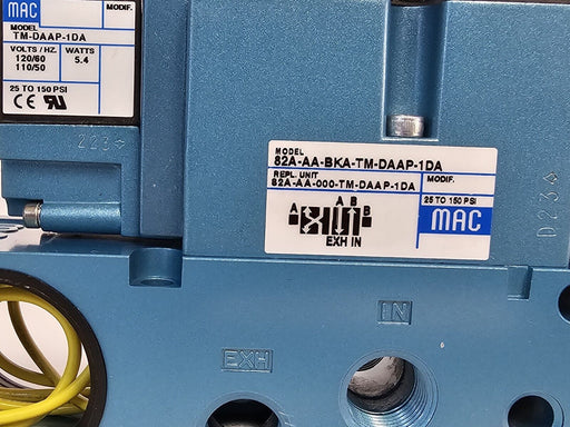 NEW MAC 82A-AA-BKA-TM-DAAP-1DA / 82A-AA-000-TM-DAAP-1DA SOLENOID VALVE AND BASE