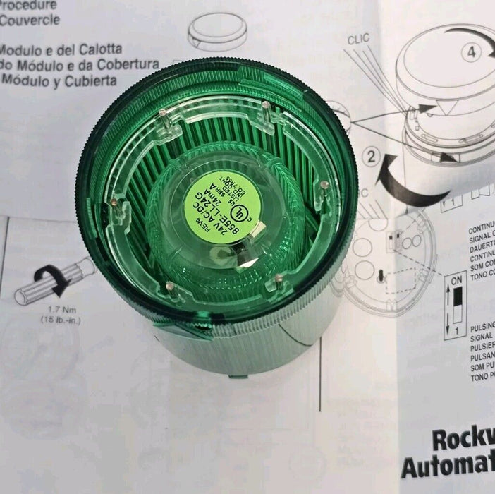 NIB ALLEN BRADLEY 855E-24TL3 STEADY LED GREEN 855E24TL3 SER. A