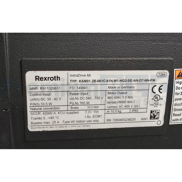 REXROTH KSM01.2B-061C-61N-M1-HG2-SE-NN-D7-NN-FW IndraDrive Mi MOTOR R911320611