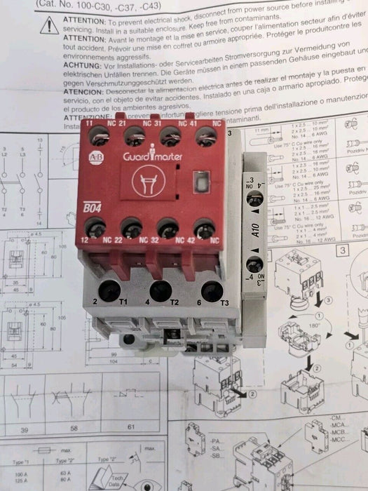 ALLEN BRADLEY 100S-C43EJ14C /A BULLETIN 100S SAFETY CONTACTOR 24VDC 3-POLE