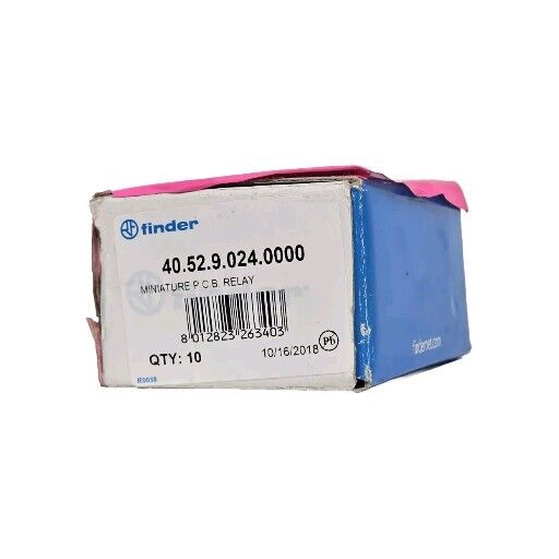 BOX OF 10 NEW FINDER 40.52.9.024.0000 MINIATURE P.C.B RELAYS 405290240000