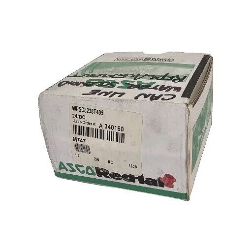 NIB ASCO WPSC8238T405 SOLENOID VALVE 1/2 INCH NPT