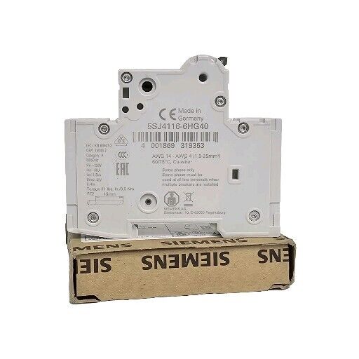 NIB SIEMENS 5SJ4116-6HG40 MINIATURE CIRUIT BREAKER 5SJ41166HG40 16A 1P