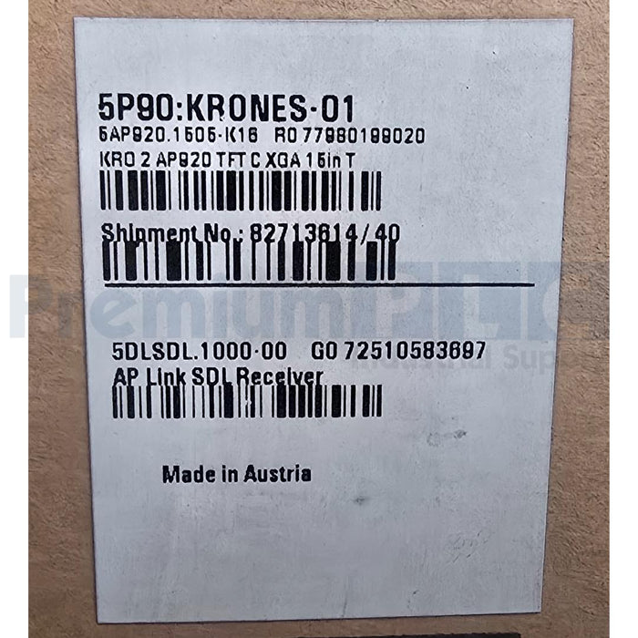 KRONES iPanel B&R 5AP920.1505-K16 5P90:KRONES-01 15" TFT DISPLAY 0900899534 NSFS