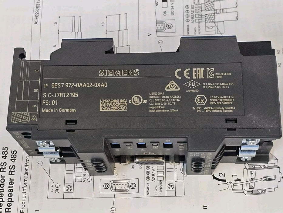 NIB SIEMENS 6ES7972-0AA02-0XA0 REPEATER RS 485 6ES79720AA020XA0