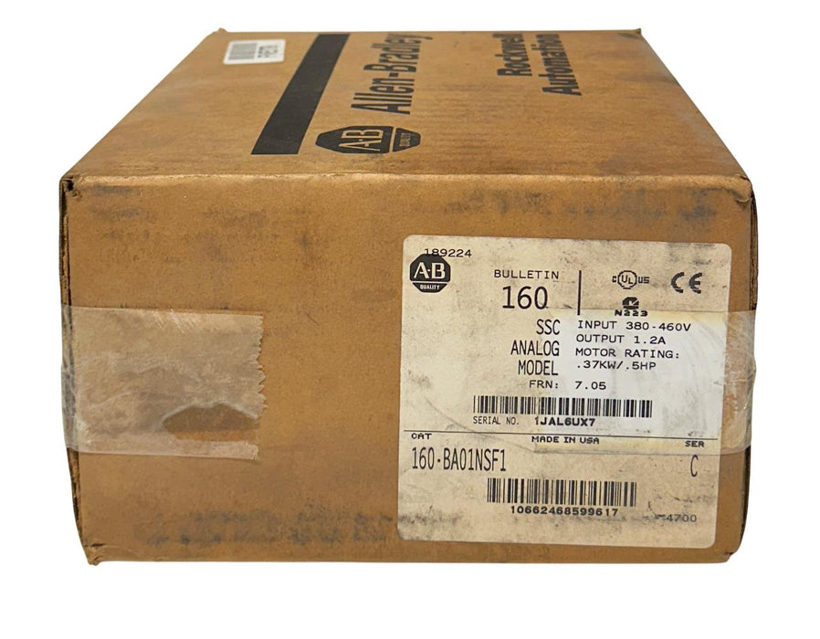 ALLEN BRADLEY 160-BA01NSF1 /C SSC ANALOG MODEL DRIVE .37kW/.5HP 380-460V NSFS