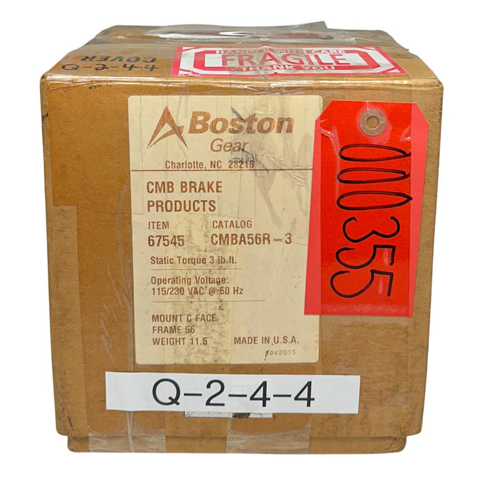 BOSTON GEAR CMBA56R-3 / 67545 DOUBLE C-FACE MAGNETIC BRAKE 61003-587-67545 NSMP