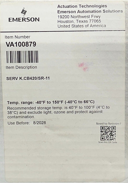 EMERSON VA100879 / CB420/SR-11 ACTUATOR SERVICE KIT NSMP