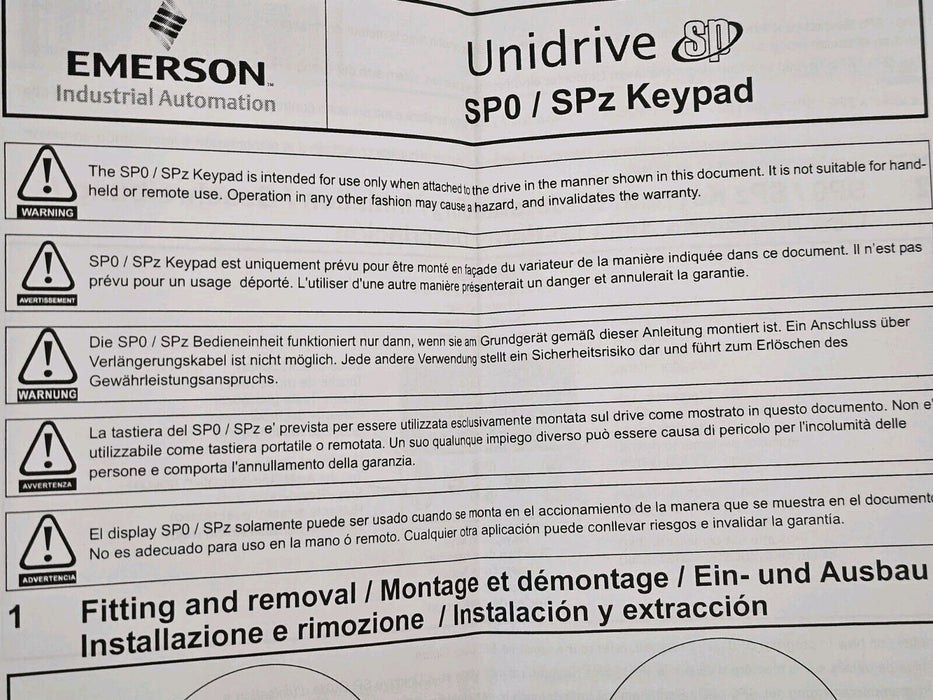 NIB CONTROL TECHNIQUES 82000000014500 UNIDRIVE SPO KEYPAD STDX04