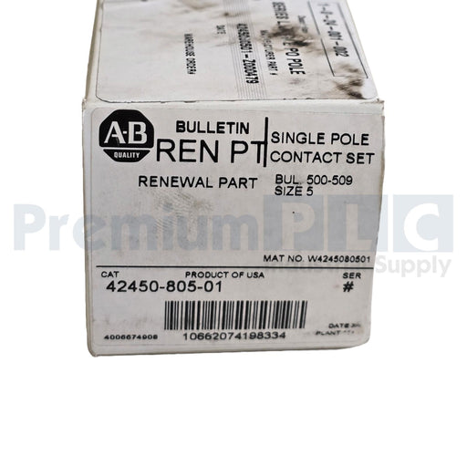 ALLEN BRADLEY 42450-805-01 BUL. 500-509 SIZE 5 SINGLE POLE CONTACT KIT NSMP