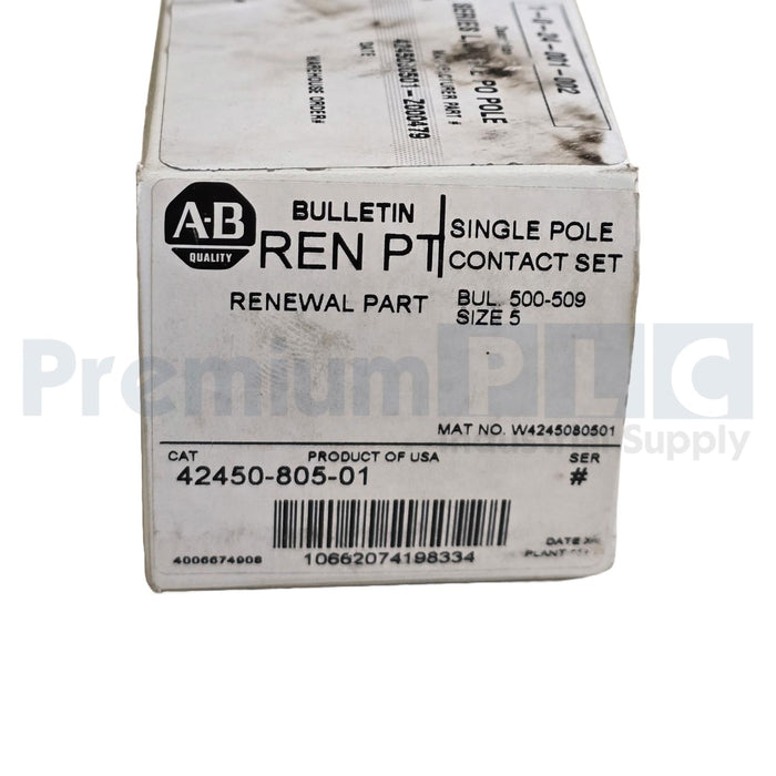 ALLEN BRADLEY 42450-805-01 BUL. 500-509 SIZE 5 SINGLE POLE CONTACT KIT NSMP